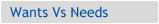 Wants Vs Needs Checklist